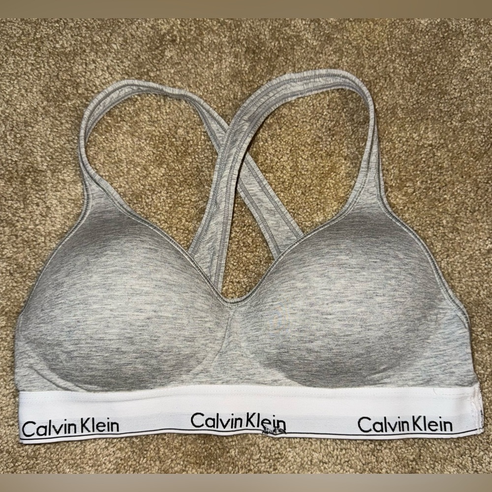 Calvin Klein Cotton Gray Padded Lift Bralette